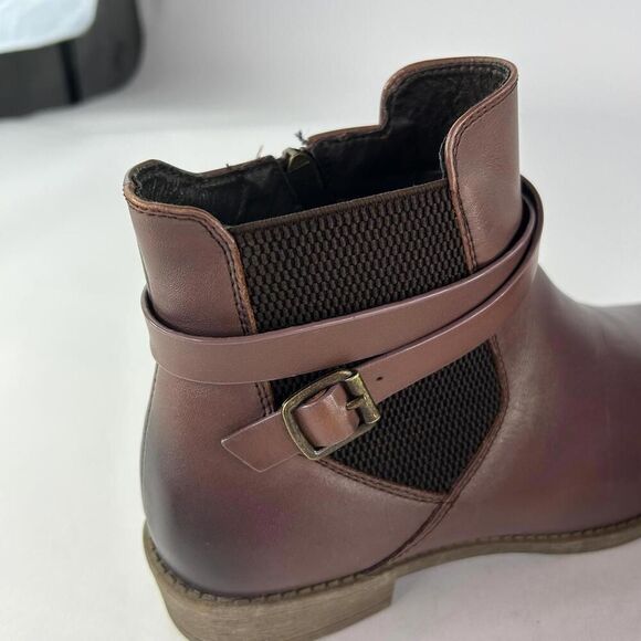 Propet Women's Tatum Boots US 9 Dark Burgandy Pull-On Side Zip Ankle Booties - Picture 8 of 13